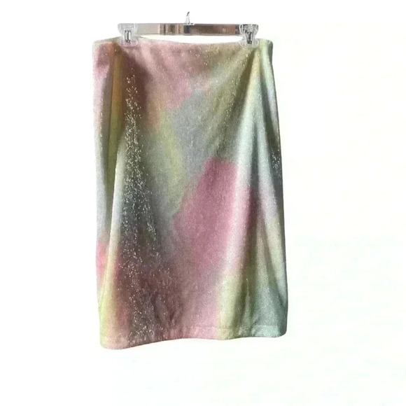 New Stine Goya Arwen Multicolor Pastel Ombre Sequin Midi Skirt Size Medium - Picture 4 of 9